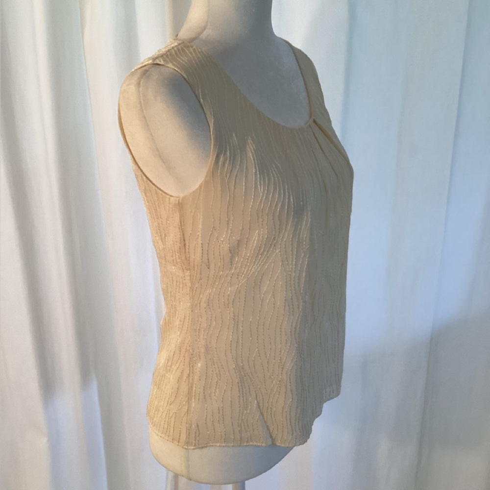 Talbots Nwot Ivory Silk Shell With Sequin Embelli… - image 8